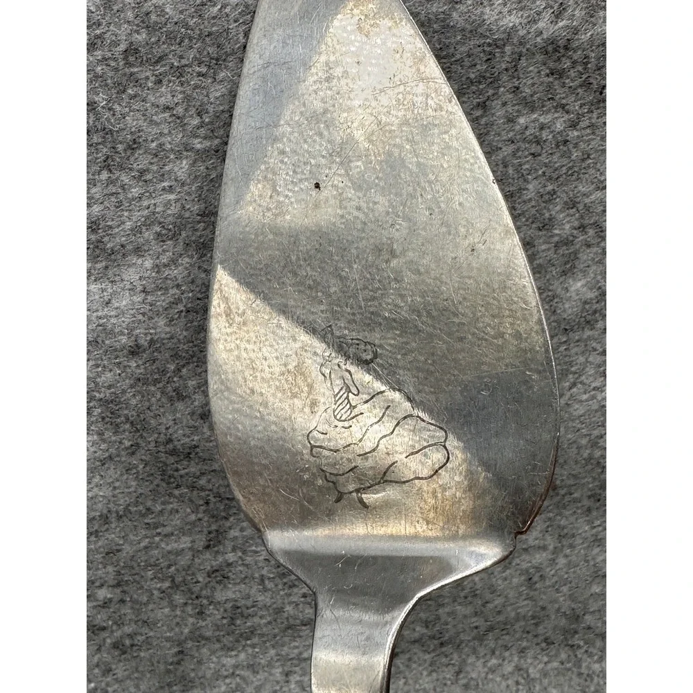 Fiesta Stainless Steel Pie Cake Server Green Swirl Handle Dancing Lady Etched